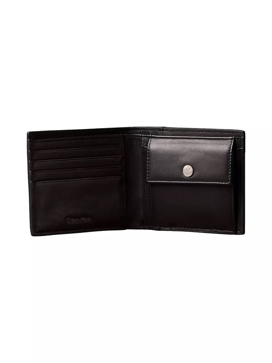 Calvin Klein Calvin Klein Erkek Logo Desenli Bozuk Para Bölmeli Çok Kartlıklı Katlanır Siyah Cüzdan LV04D1085G-UB1