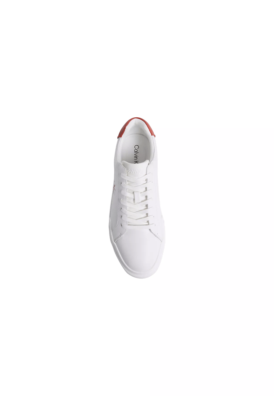Calvin Klein Calvin Klein Erkek Logo Kabartmalı Düşük Bilekli %100 Deri Beyaz Sneaker YM0YM01344-0LG