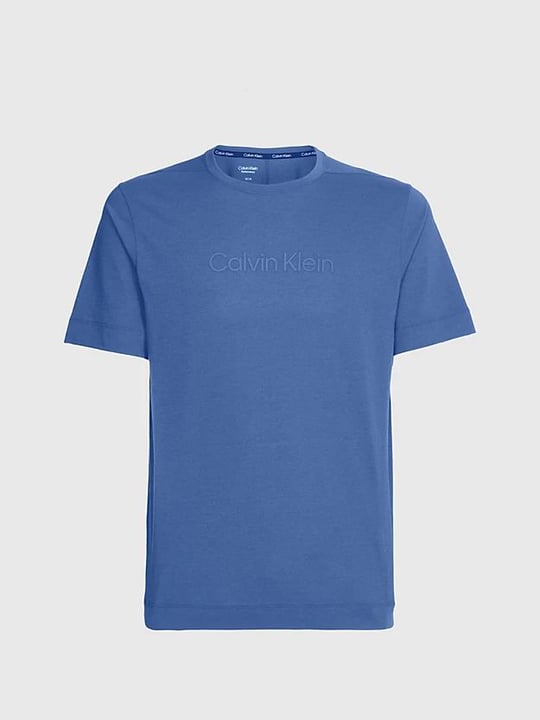 Calvin Klein Calvin Kleın Erkek Logolu Bisiklet Yaka Kısa Kol Standart Mavi T-Shirt 00GMS3K108-DBZ