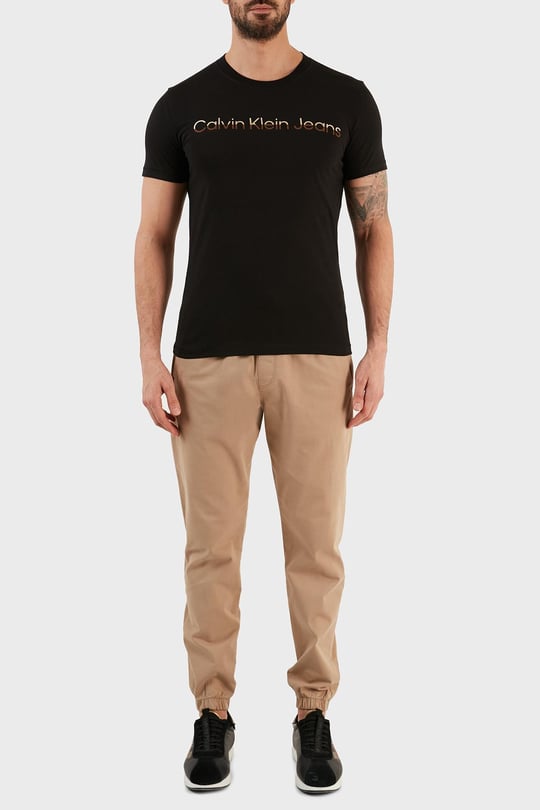 Calvin Klein Calvin Kleın Erkek Logolu Kısa Kollu Pamuklu Siyah T-Shirt J30J322511-BEH