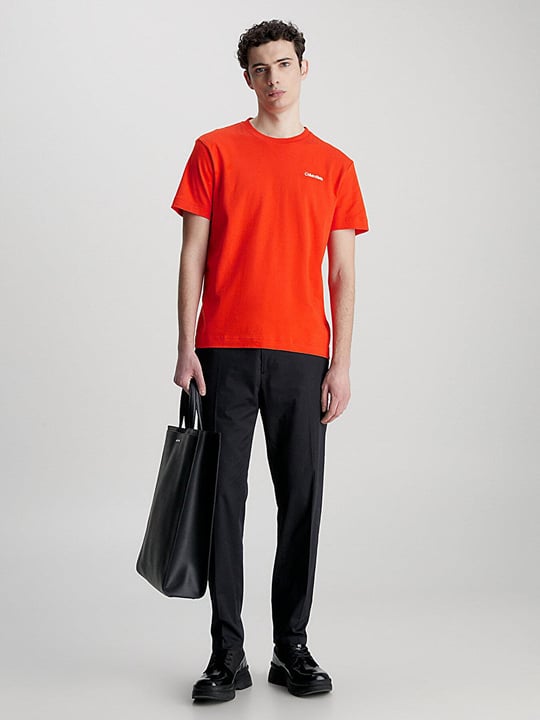Calvin Klein Calvin Kleın Erkek Logolu Kısa Kollu Pamuklu Kırmızı T-Shirt K10K109894-SB1