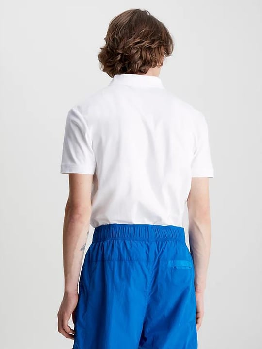 Calvin Klein Calvin Kleın Erkek Marka Logolu Polo Yakalı Organik Pamuklu Beyaz Polo Yaka T-Shirt J30J322854-YAF