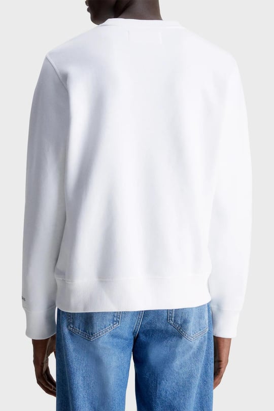 Calvin Klein Calvin Kleın Erkek Marka Logo Detaylı Bisiklet Yaka Regular Fit Beyaz Sweatshirt J30J314536-BEYAZ