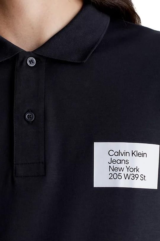 Calvin Klein Calvin Kleın Erkek Marka Logolu Polo Yakalı Organik Pamuklu Siyah Polo Yaka T-Shirt J30J322854-BEH