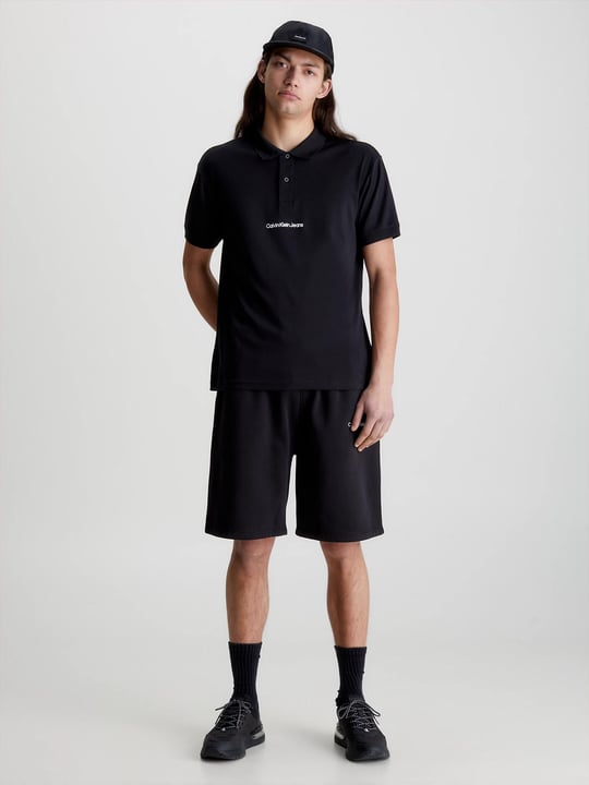 Calvin Klein Calvin Kleın Erkek Marka Logolu Polo Yakalı Organik Pamuklu Siyah Polo Yaka T-Shirt J30J322853-BEH