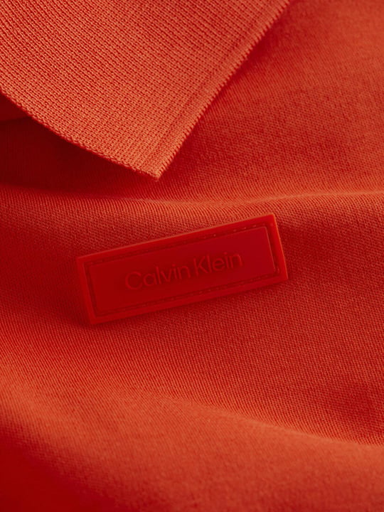 Calvin Klein Calvin Kleın Erkek Marka Logolu Polo Yakalı Organik Pamuklu Turuncu Polo Yaka T-Shirt K10K111657-SB1