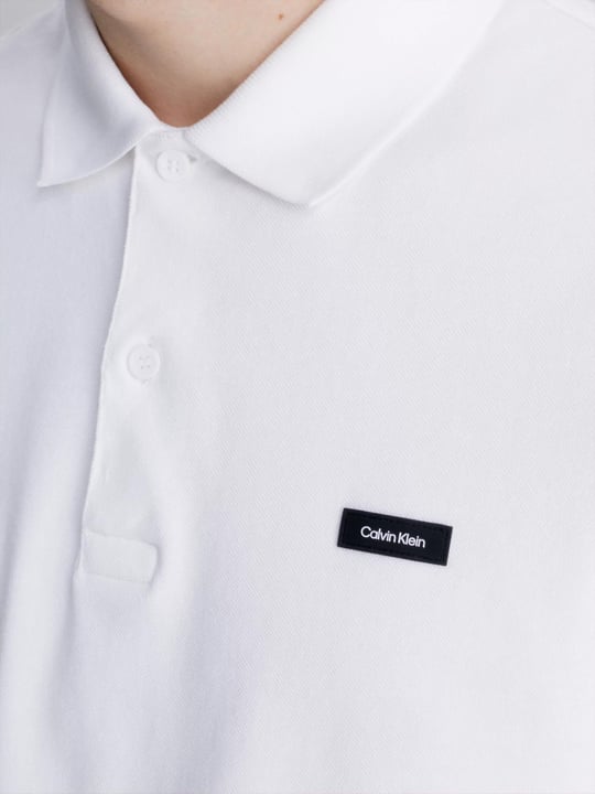 Calvin Klein Calvin Kleın Erkek Marka Logolu Polo Yakalı Organik Pamuklu Beyaz Polo Yaka T-Shirt K10K111196-YAF
