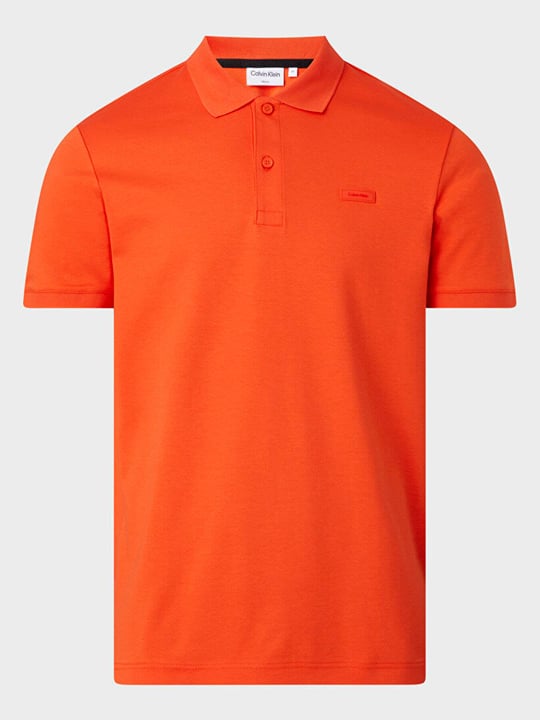 Calvin Klein Calvin Kleın Erkek Marka Logolu Polo Yakalı Organik Pamuklu Turuncu Polo Yaka T-Shirt K10K111657-SB1