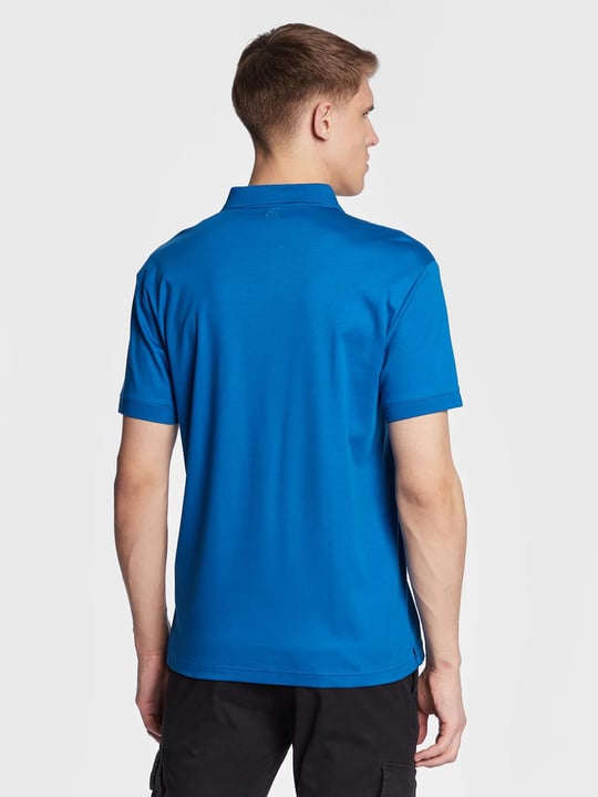 Calvin Klein Calvin Kleın Erkek Marka Logolu Polo Yakalı Organik Pamuklu Mavi Polo Yaka T-Shirt J30J322853-C3B