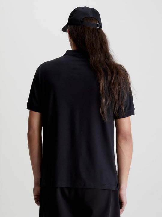 Calvin Klein Calvin Kleın Erkek Marka Logolu Polo Yakalı Organik Pamuklu Siyah Polo Yaka T-Shirt J30J322853-BEH
