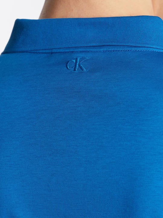 Calvin Klein Calvin Kleın Erkek Marka Logolu Polo Yakalı Organik Pamuklu Mavi Polo Yaka T-Shirt J30J322853-C3B