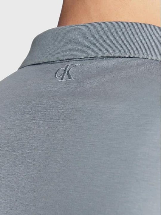 Calvin Klein Calvin Kleın Erkek Marka Logolu Polo Yakalı Organik Pamuklu Gri Polo Yaka T-Shirt J30J322853-PN6