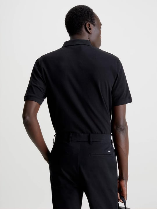 Calvin Klein Calvin Kleın Erkek Marka Logolu Polo Yakalı Organik Pamuklu Siyah Polo Yaka T-Shirt K10K111196-BEH