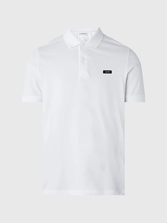Calvin Klein Calvin Kleın Erkek Marka Logolu Polo Yakalı Organik Pamuklu Beyaz Polo Yaka T-Shirt K10K111196-YAF