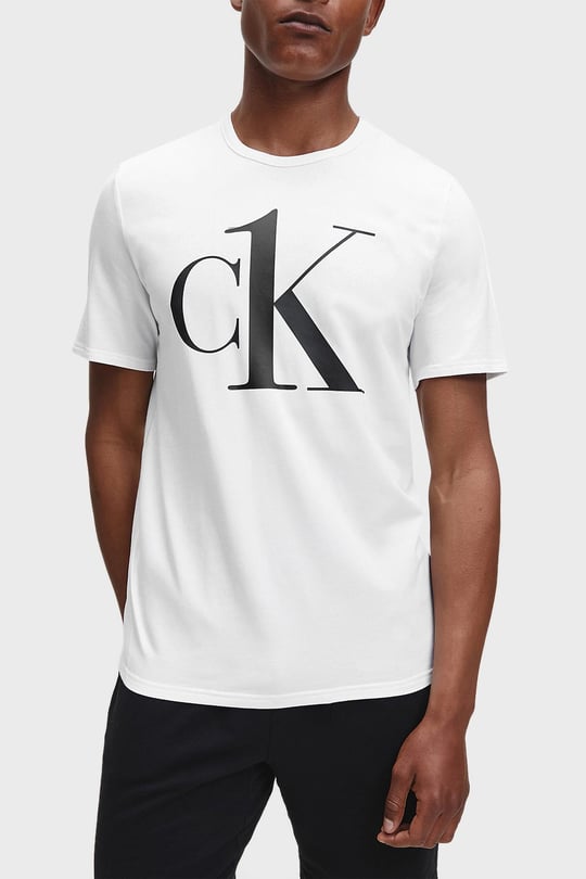 Calvin Klein Calvin Kleın Erkek Marka Logolu Basic Bisiklet Yaka Kısa Kollu Beyaz T-Shirt 000NM1903E-BEYAZ