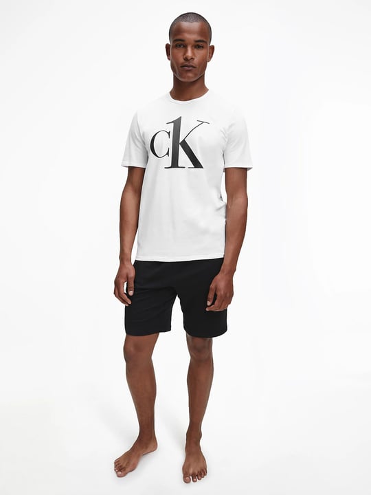 Calvin Klein Calvin Kleın Erkek Marka Logolu Basic Bisiklet Yaka Kısa Kollu Beyaz T-Shirt 000NM1903E-BEYAZ