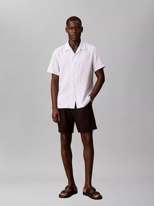 Calvin Klein Calvin Klein Erkek Normal Kesim Beli Lastikli Keten Siyah Şort LV04LF620G-UB1