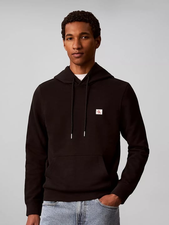 Calvin Klein Calvin Klein Erkek Normal Kalıp Fermuarlı Kapüşonlu Uzun Kollu Siyah Sweatshirt LV04RG269G-UB1