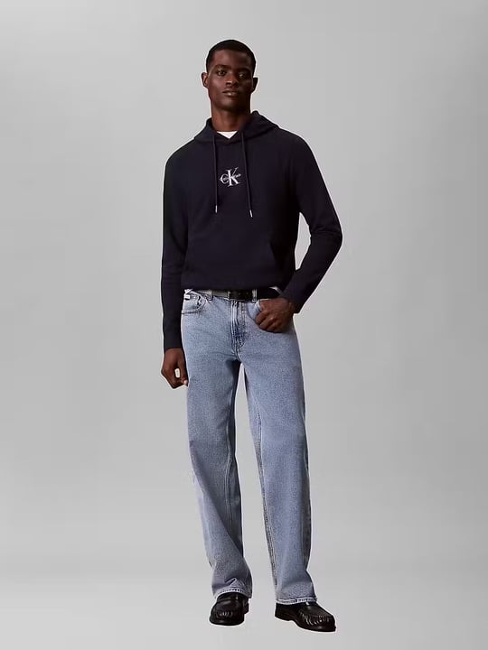 Calvin Klein Calvin Klein Erkek Normal Kesim Yüksek Pamuk İçerikli Kapüşonlu Uzun Kollu Lacivert Sweatshirt LV04RG279G-CEF