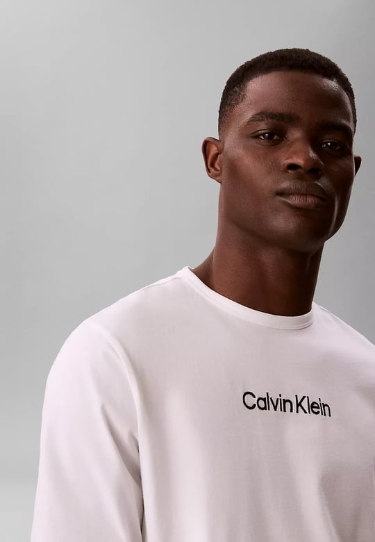 Calvin Klein Calvin Klein Erkek Normal Kesim Jakarlı Logo Detaylı Uzun Kollu %100 Pamuklu Siyah Pijama Takımı LV00NM2953-3R2