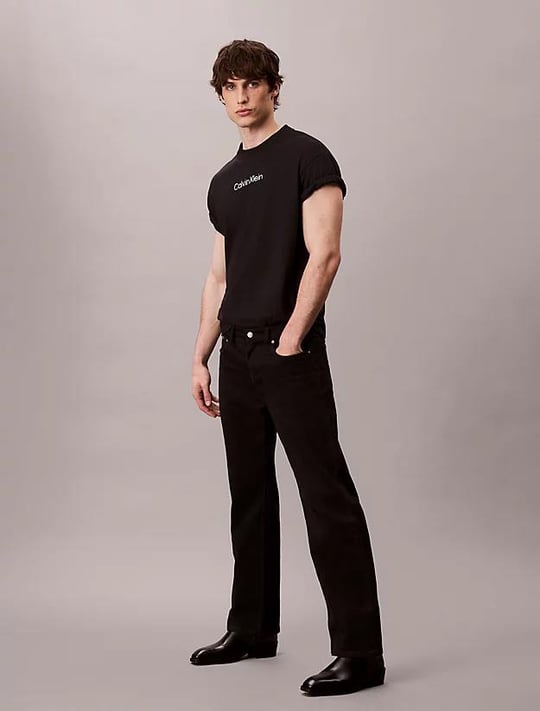 Calvin Klein Calvin Klein Erkek Normal Kalıp Yuvarlak Yaka Pamuklu Logo Detaylı Kısa Kollu Siyah T-Shirt LV04LD230G-UB1