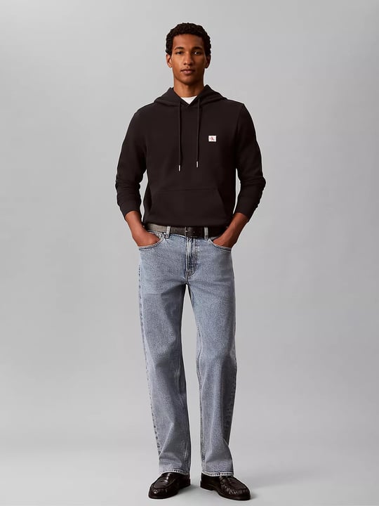 Calvin Klein Calvin Klein Erkek Normal Kalıp Fermuarlı Kapüşonlu Uzun Kollu Siyah Sweatshirt LV04RG269G-UB1