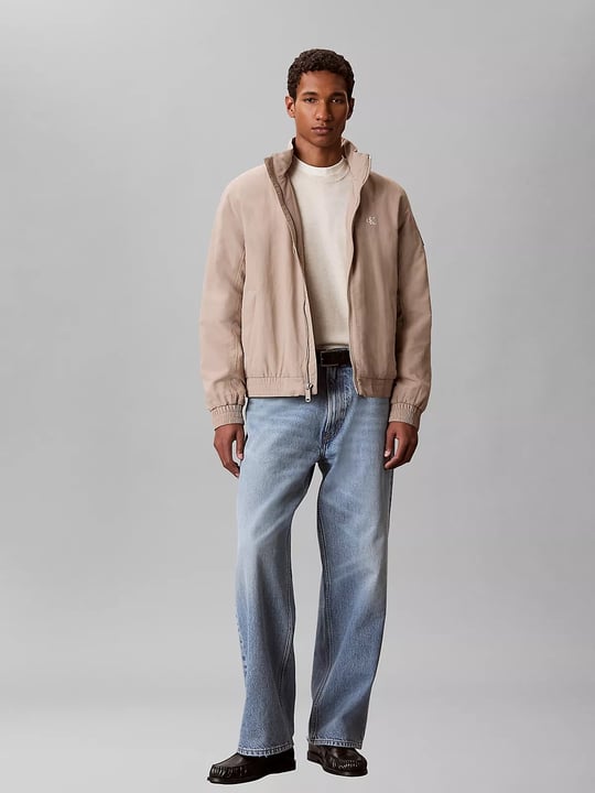 Calvin Klein Calvin Klein Erkek Normal Kalıp Dik Yaka Fermuarlı Uzun Kollu Kahverengi Ceket LV04RG500G-RAK