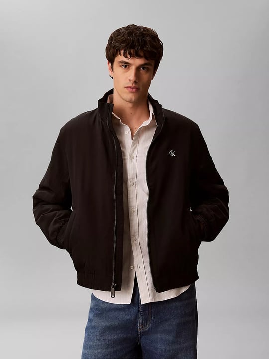 Calvin Klein Calvin Klein Erkek Normal Kalıp Dik Yaka Fermuarlı Uzun Kollu Siyah Ceket LV04RG500G-UB1