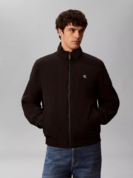 Calvin Klein Calvin Klein Erkek Normal Kalıp Dik Yaka Fermuarlı Uzun Kollu Siyah Ceket LV04RG500G-UB1