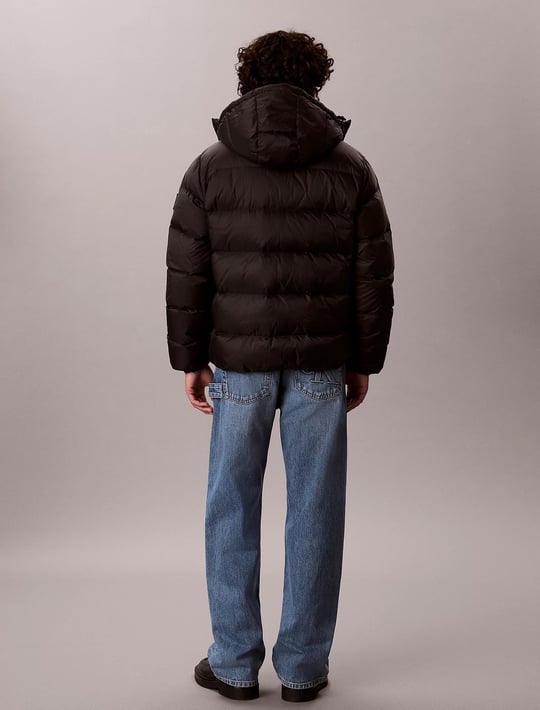 Calvin Klein Calvin Klein Erkek Normal Kesim Kuş Tüyü Dolgulu Kapitone Tasarımlı Çıkarılabilir Kapüşonlu Siyah Mont LV04RG515G-UB1