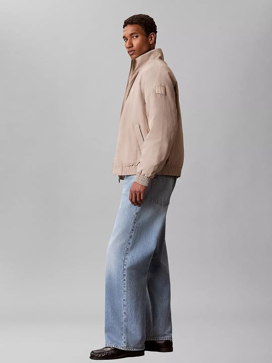 Calvin Klein Calvin Klein Erkek Normal Kalıp Dik Yaka Fermuarlı Uzun Kollu Kahverengi Ceket LV04RG500G-RAK