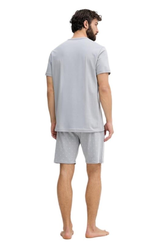Calvin Klein Calvin Klein Erkek Normal Kalıp İki Parçalı Pamuklu Gri Pijama Takımı LV00NM2900-3IL