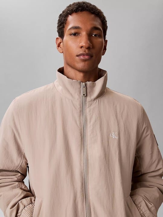 Calvin Klein Calvin Klein Erkek Normal Kalıp Dik Yaka Fermuarlı Uzun Kollu Kahverengi Ceket LV04RG500G-RAK