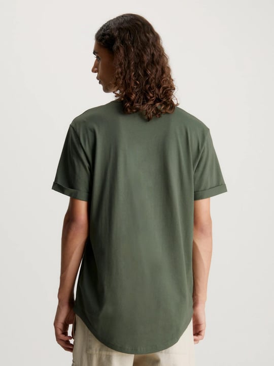 Calvin Klein Calvin Kleın Erkek Pamuklu Kısa Kollu Yuvarlak Yaka Yeşil T-Shirt J30J323482-LLP