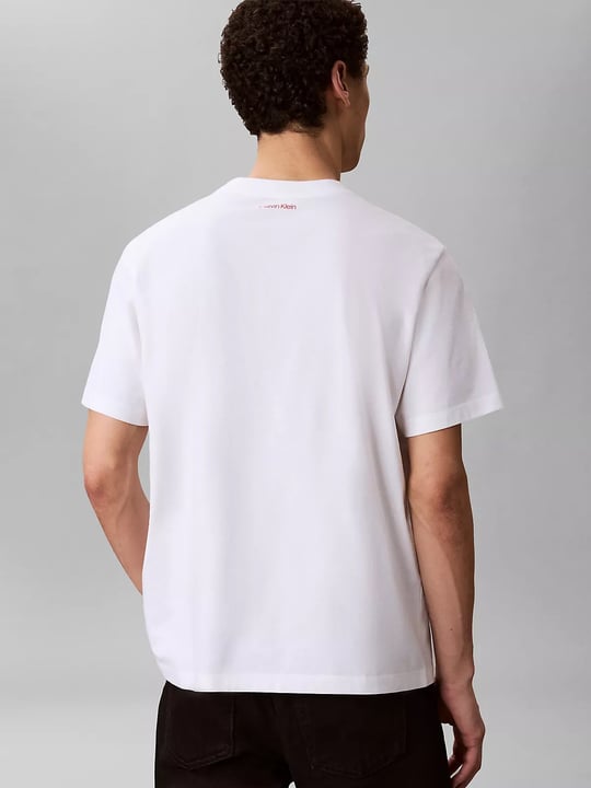 Calvin Klein Calvin Klein Erkek Pamuklu Bisiklet Yaka Kısa Kollu Beyaz T-Shirt LV04RG815G-YAF