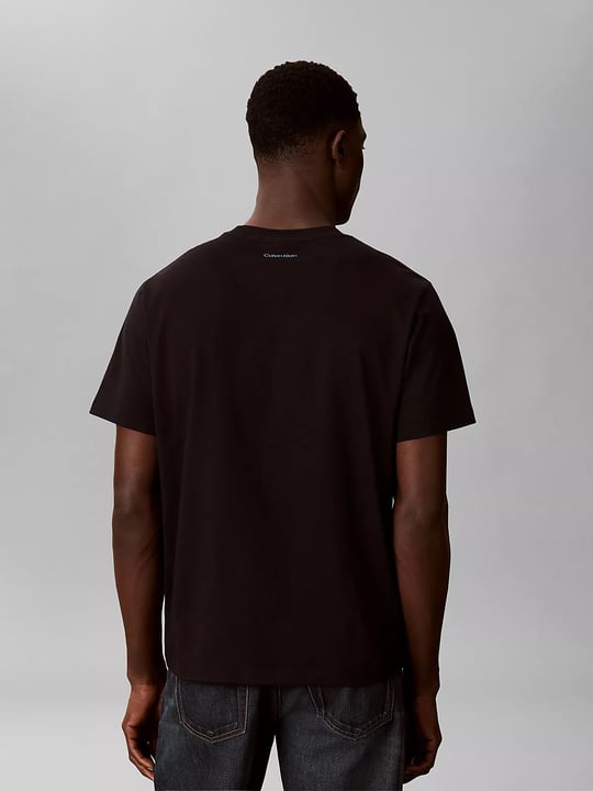 Calvin Klein Calvin Klein Erkek Pamuklu Bisiklet Yaka Kısa Kollu Siyah T-Shirt LV04RG815G-UB1