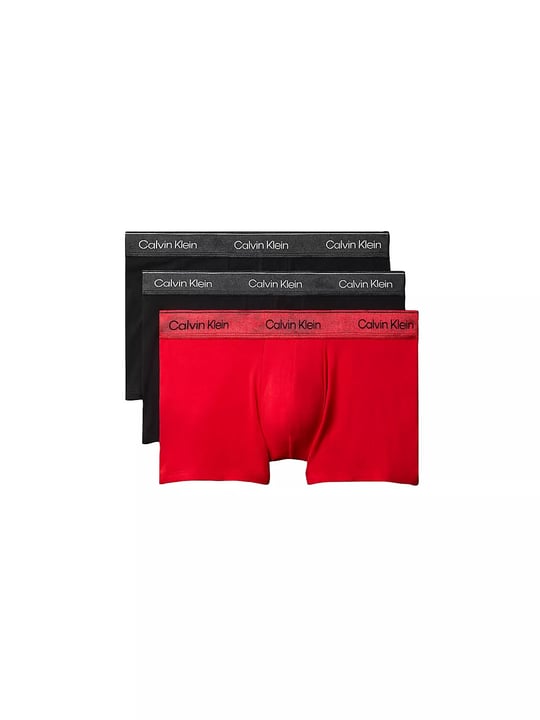 Calvin Klein Calvin Klein Erkek Pamuklu Slim Fit Beli Elastik Bantlı 3'lü Kırmızı Boxer LV00NB4575-4O4