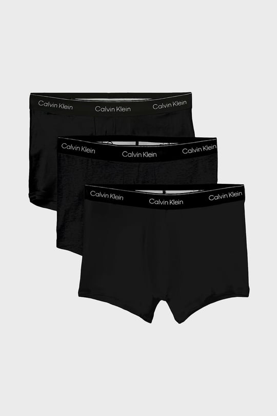 Calvin Klein Calvin Klein Erkek Pamuklu Slim Fit Beli Elastik Bantlı 3'lü Siyah Boxer LV00NB4392-TM6