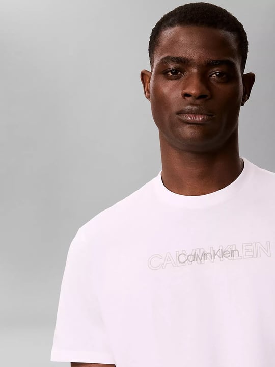 Calvin Klein Calvin Klein Erkek Pamuklu Bisiklet Yaka Kısa Kollu Beyaz T-Shirt LV04LH802G-YAF