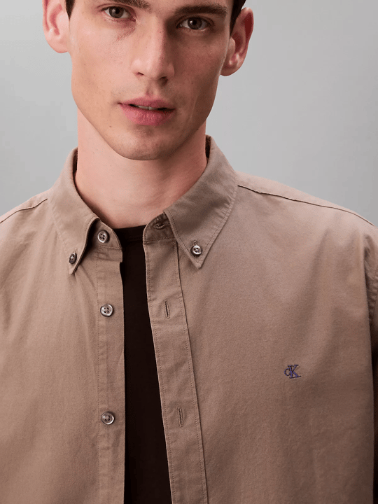 Calvin Klein Calvin Klein Erkek Pamuklu Regular Fit Uzun Kollu Haki Gömlek LV140EM125-LKJ