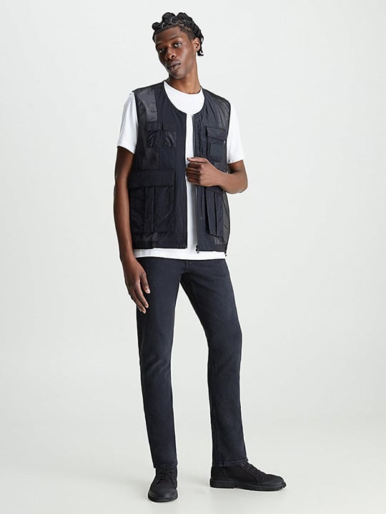 Calvin Klein Calvin Kleın Erkek Pamuklu Normal Bel 5 Cepli Düğmeli Siyah Jeans J30J323689-1BY