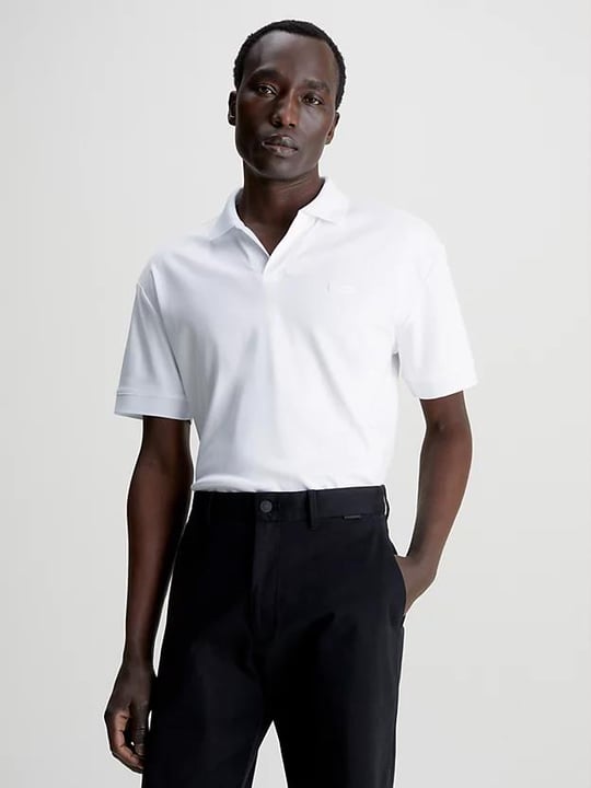 Calvin Klein Calvin Kleın Erkek Pamuklu Polo Yaka Kısa Kollu Günlük Kullanım Beyaz Polo Yaka T-Shirt K10K111193-YAF