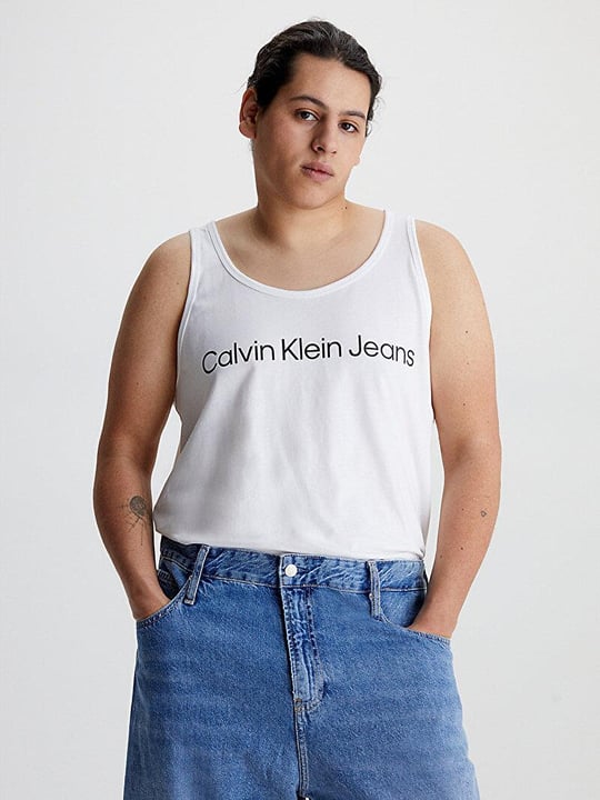 Calvin Klein Calvin Kleın Erkek Pamuklu Logolu Kolsuz Halter Yaka Beyaz Atlet J30J323099-YAF