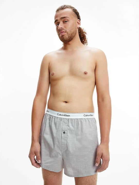 Calvin Klein Calvin Kleın Erkek Pamuklu Logolu Lastikli Normal Bel Siyah-Gri Boxer 000NB1396A-BHY