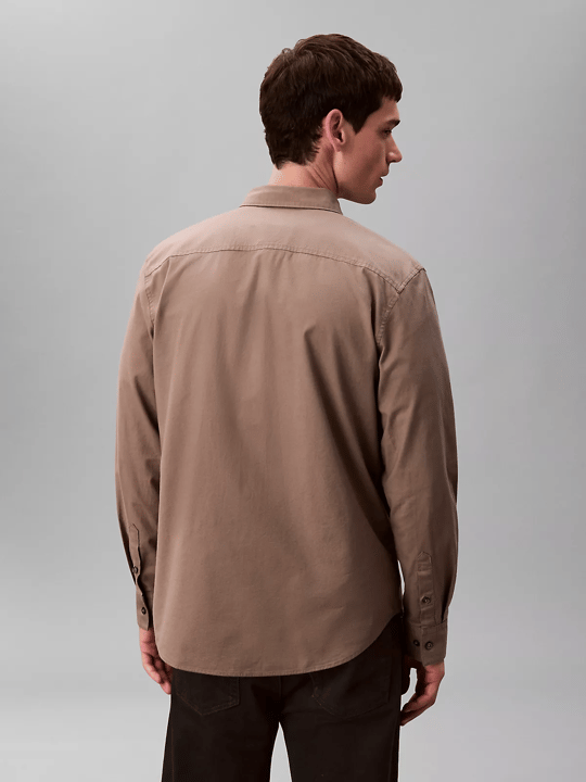 Calvin Klein Calvin Klein Erkek Pamuklu Regular Fit Uzun Kollu Haki Gömlek LV140EM125-LKJ