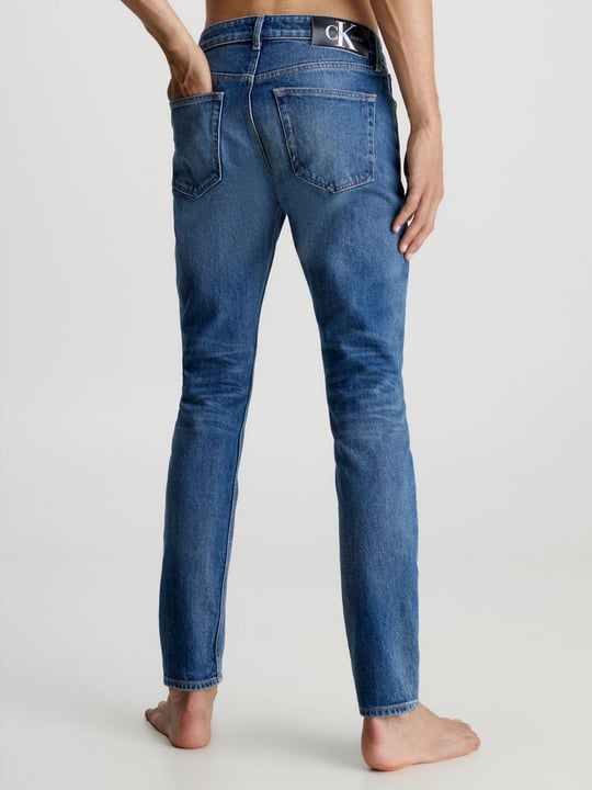Calvin Klein Calvin Kleın Erkek Pamuklu Normal Bel 5 Cepli Düğmeli Mavi Jeans J30J323850-1BJ