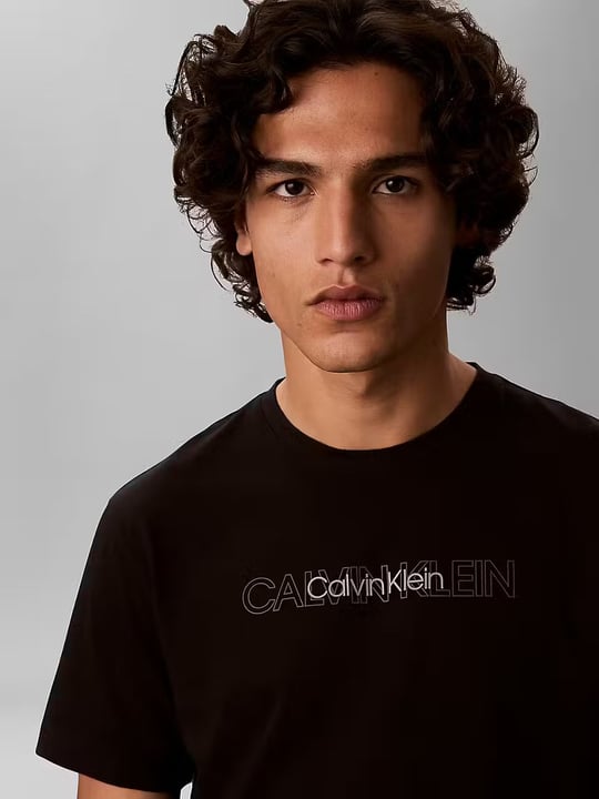 Calvin Klein Calvin Klein Erkek Pamuklu Bisiklet Yaka Kısa Kollu Siyah T-Shirt LV04LH802G-UB1