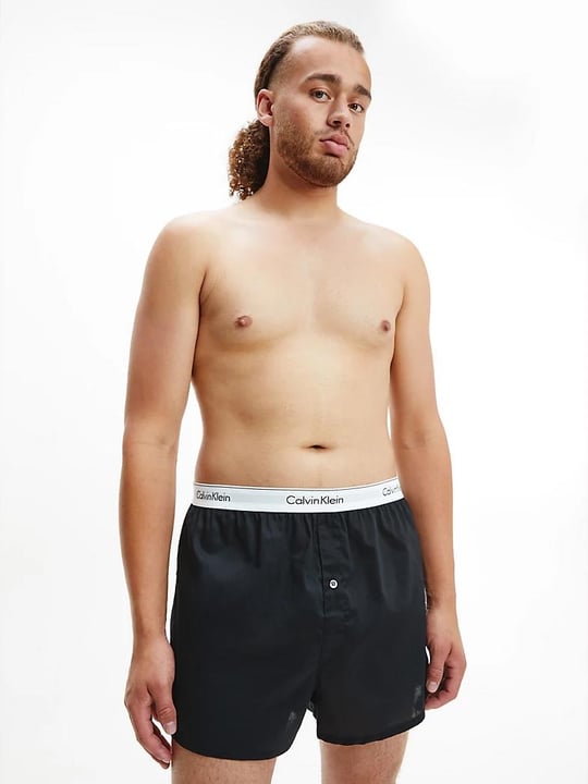 Calvin Klein Calvin Kleın Erkek Pamuklu Logolu Lastikli Normal Bel Siyah-Gri Boxer 000NB1396A-BHY