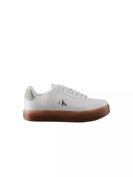 Calvin Klein Calvin Klein Erkek Rahat Taban Bağcıklı Deri Düz Taban Beyaz Sneaker YM0YM01435-0LE