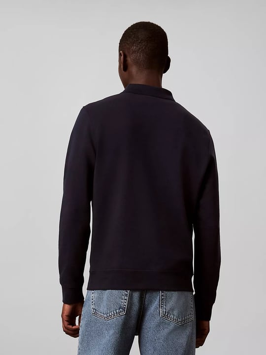 Calvin Klein Calvin Klein Erkek Rahat Kalıp Pamuklu Havlu Kumaş Monogram Nakışlı Uzun Kollu Lacivert Sweatshirt LV04RH235G-CEF